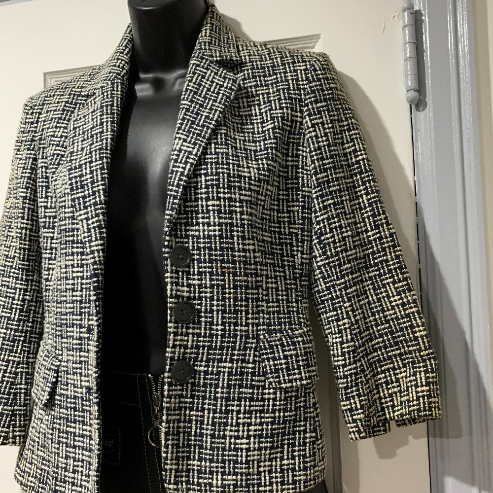 NWT Michael Kors Tweed Jacket 100% Leather Mini Skirt  Size 2